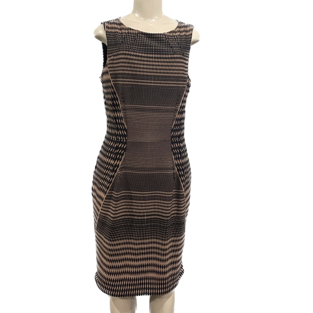 Le Chateau/ midi dress size large brown and black pattern